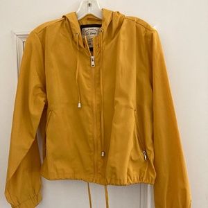 Yellow Semi Crop Top Rain Jacket